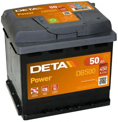Deta DB500 Акумулятор Deta Power 12В 50Ач 450А(EN) R+ DB500: Приваблива ціна - Купити в Україні на EXIST.UA!