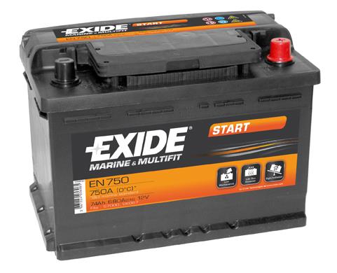 Exide EN750 Акумулятор Exide Start 12В 74Ач 680А(EN) R+ EN750: Купити в Україні - Добра ціна на EXIST.UA!
