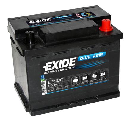 Exide EP500 Акумулятор Exide Dual AGM 12В 60Ач 680А(EN) R+ EP500: Купити в Україні - Добра ціна на EXIST.UA!