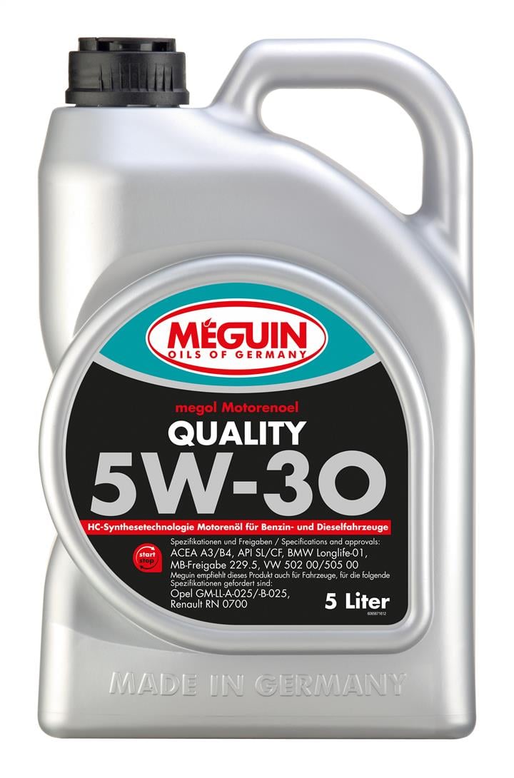Meguin 6567 Моторна олива Meguin Quality 5W-30, 5л 6567: Купити в Україні - Добра ціна на EXIST.UA!