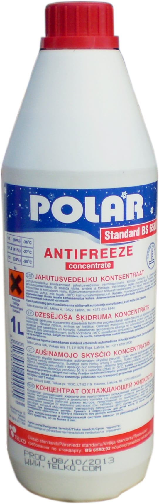 Polar K200206 Антифриз Polar Standard BS 6580 G11 синій, концентрат -70, 1L K200206: Приваблива ціна - Купити в Україні на EXIST.UA!