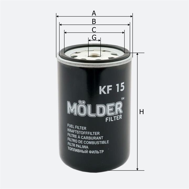 Molder KF15 Фільтр палива KF15: Купити в Україні - Добра ціна на EXIST.UA!