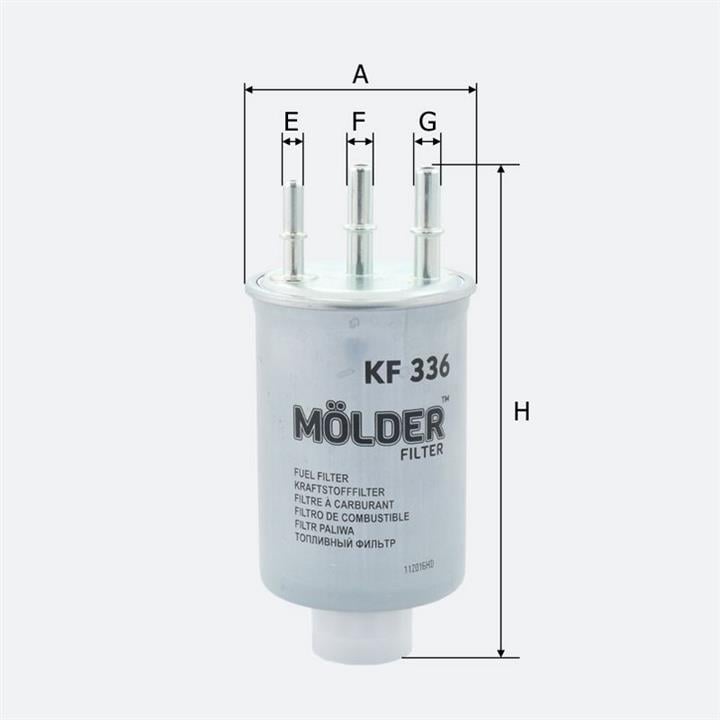 Molder KF336 Фільтр палива KF336: Приваблива ціна - Купити в Україні на EXIST.UA!