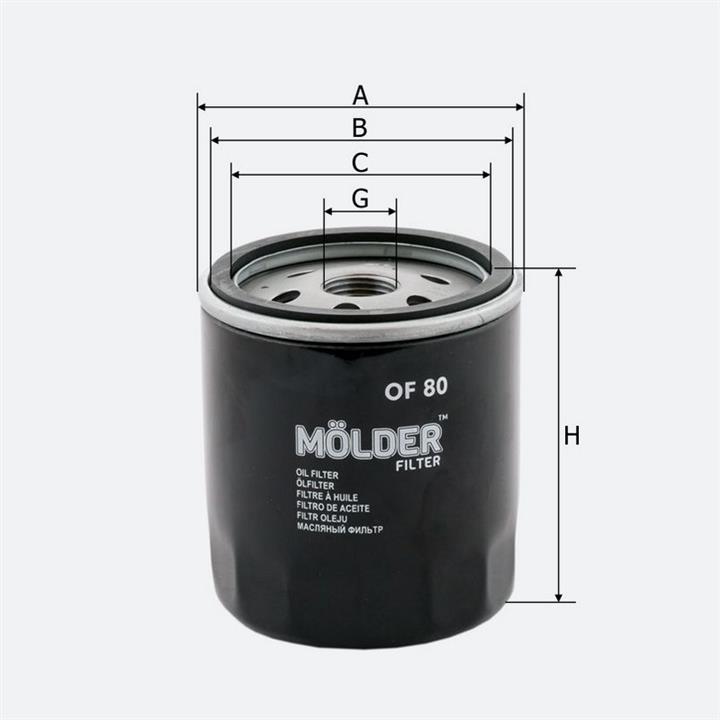 Molder OF80 Фільтр масляний OF80: Купити в Україні - Добра ціна на EXIST.UA!