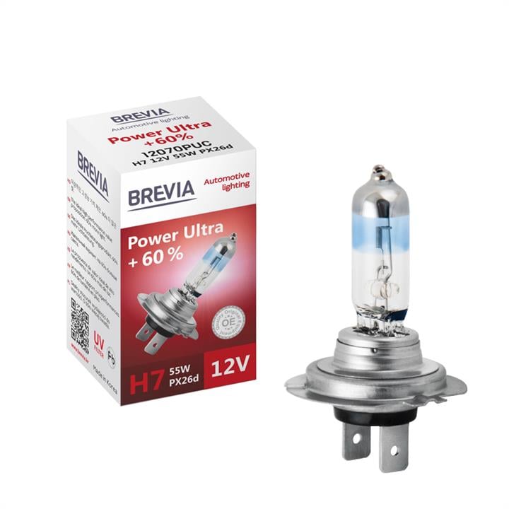 Brevia 12070PUC Лампа галогенна Brevia Power White +60% 12В H7 55Вт +60% 12070PUC: Купити в Україні - Добра ціна на EXIST.UA!
