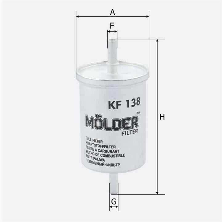 Molder KF138 Фільтр палива KF138: Купити в Україні - Добра ціна на EXIST.UA!