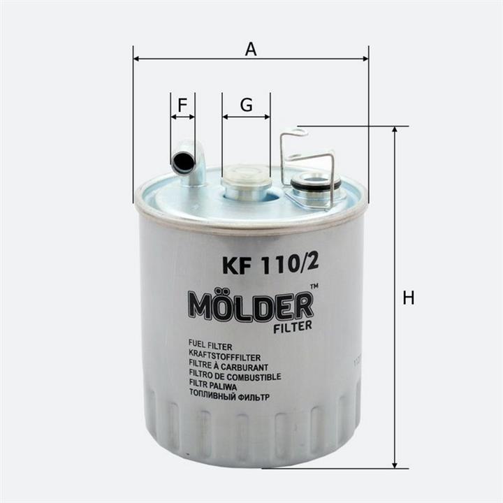 Molder KF110/2 Фільтр палива KF1102: Купити в Україні - Добра ціна на EXIST.UA!