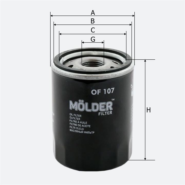 Molder OF107 Фільтр масляний OF107: Купити в Україні - Добра ціна на EXIST.UA!