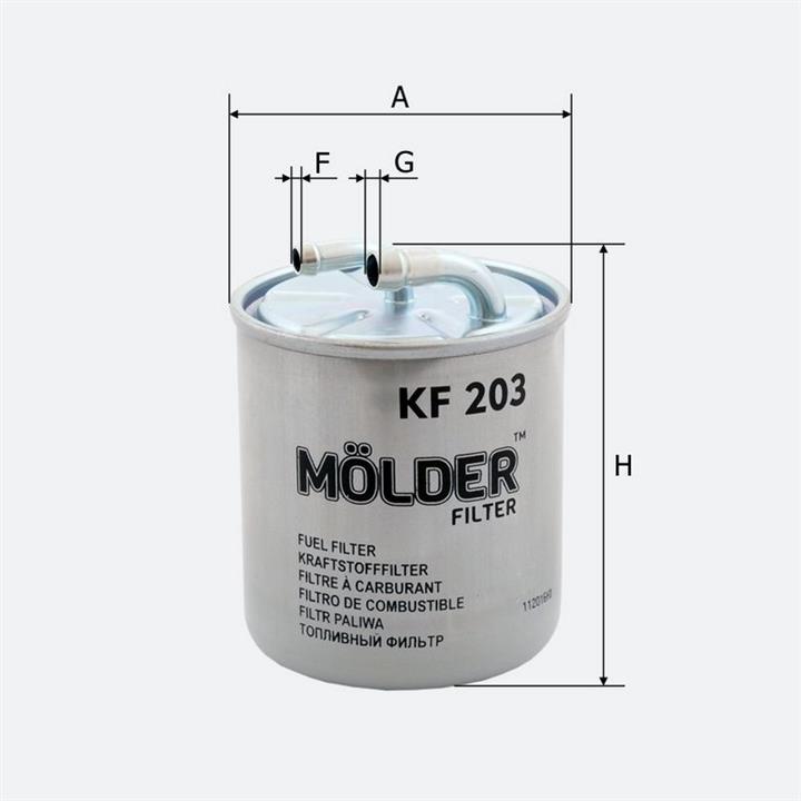 Molder KF203 Фільтр палива KF203: Приваблива ціна - Купити в Україні на EXIST.UA!