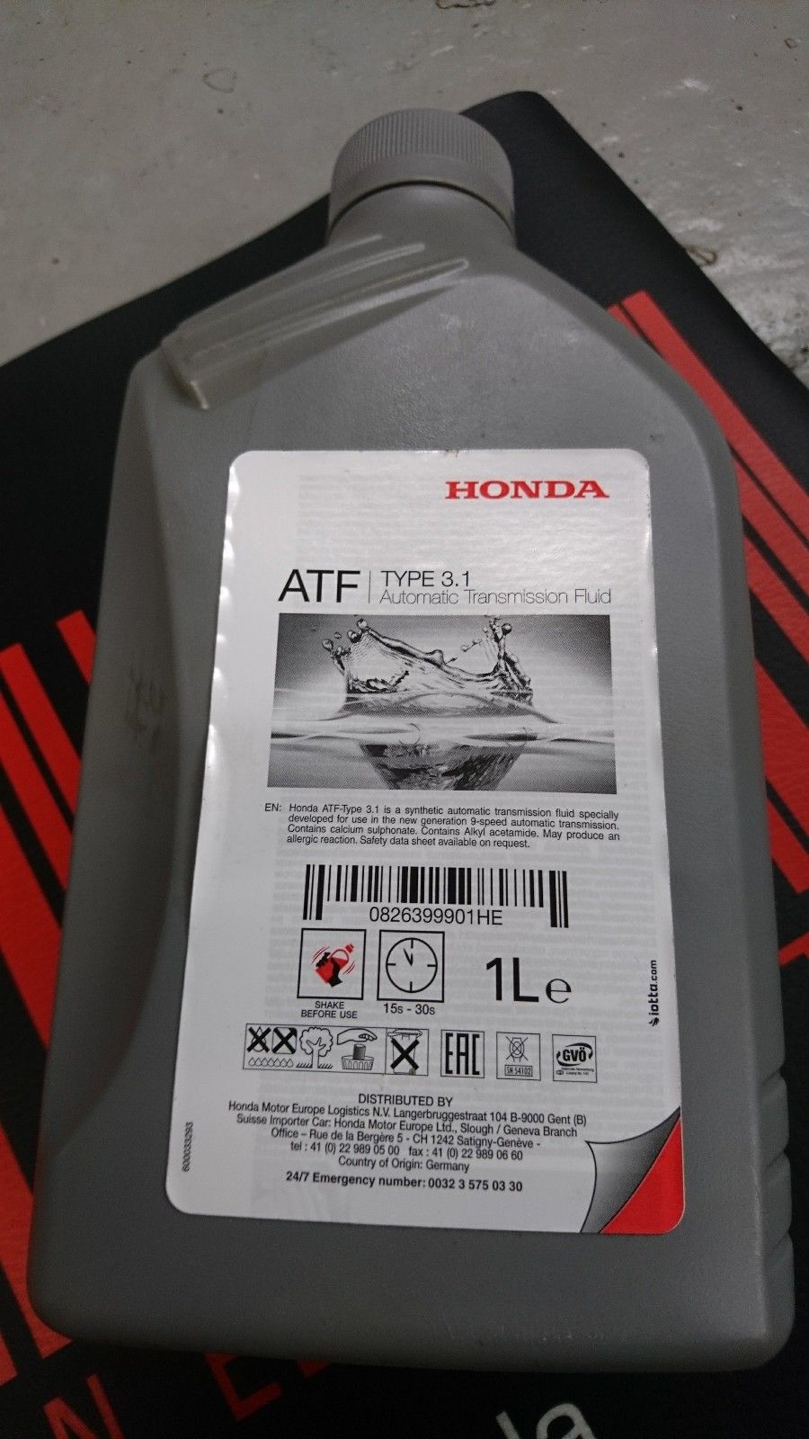 Honda 08263-999-01HE Олива трансмісійна Honda 9At ATF-Type 3.1, 1 л 0826399901HE: Приваблива ціна - Купити в Україні на EXIST.UA!
