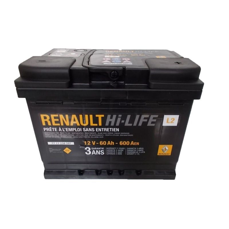 Батарея аккумуляторная Renault 12В 60Ач 600A(EN) R+ Renault 7711238597