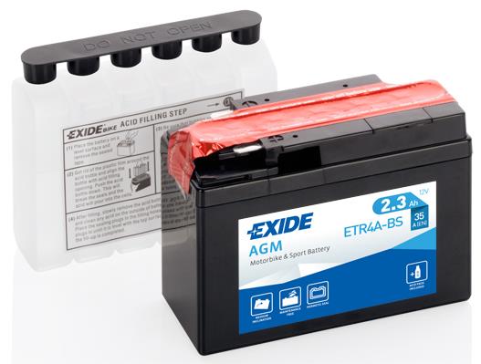Exide ETR4A-BS Акумулятор Exide AGM 12В 2,3Ач 35А(EN) L+ ETR4ABS: Купити в Україні - Добра ціна на EXIST.UA!