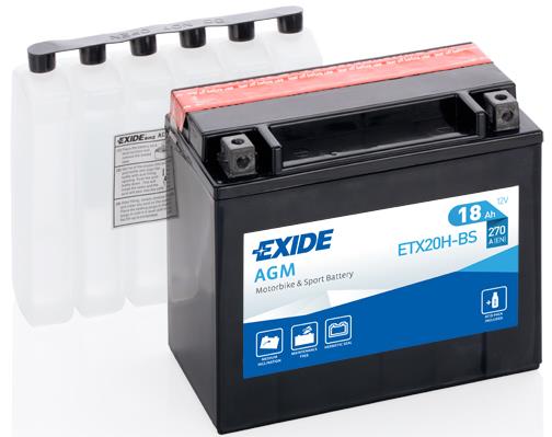 Exide ETX20H-BS Акумулятор Exide AGM 12В 18Ач 270А(EN) L+ ETX20HBS: Приваблива ціна - Купити в Україні на EXIST.UA!