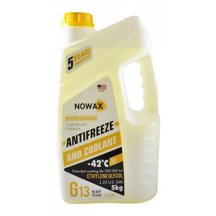 Nowax NX05007 Антифриз G13, жовтий, -42°C, 5 л NX05007: Купити в Україні - Добра ціна на EXIST.UA!