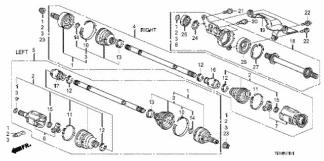 44337SA7300 Honda Кольцо стопорное
