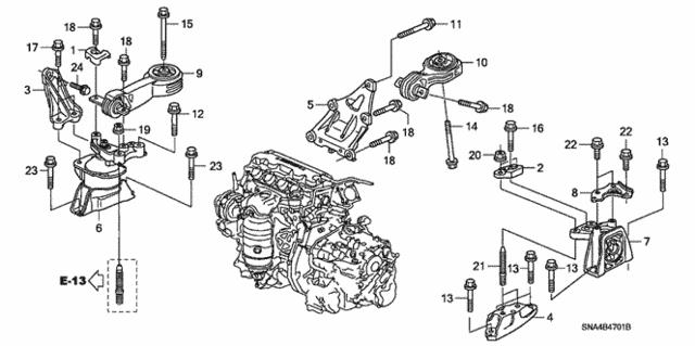 90371SEF000 Honda Гайка з фланцем