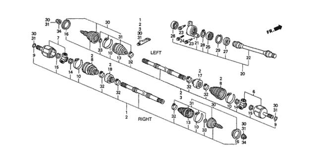 44014SF1911 Honda Шарнир равных угловых скоростей (ШРУС)