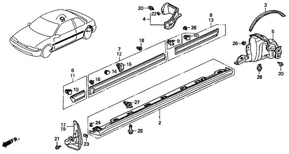 75328SH3A01 Honda Клипса