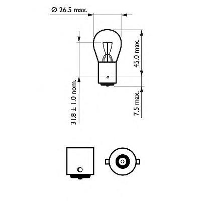 Philips 12498 Лампа розжарювання P21W 12V 21W 12498: Купити в Україні - Добра ціна на EXIST.UA!