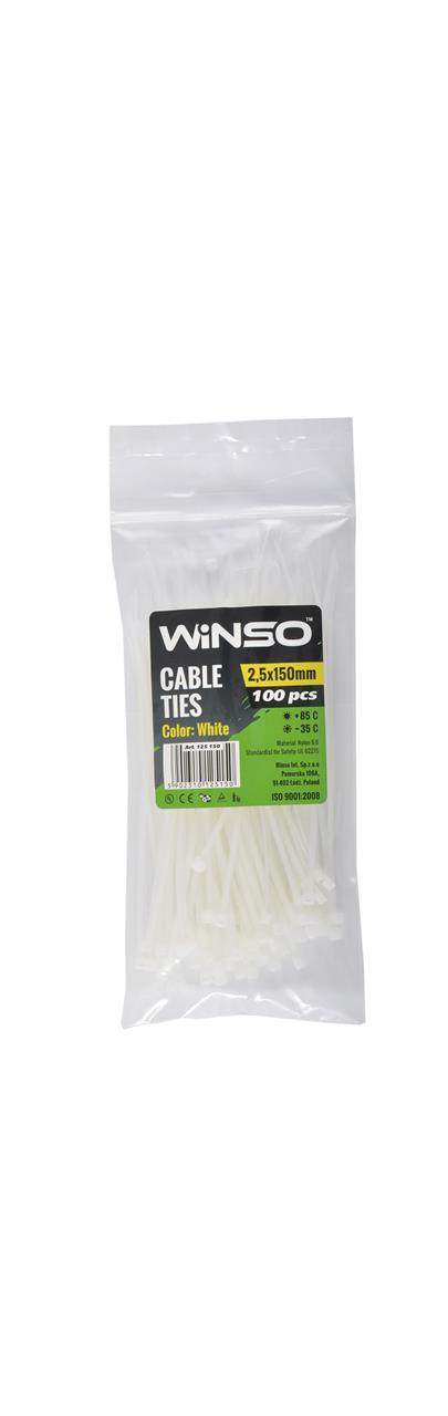 125150 Winso Хомут пластиковий WINSO 2,5x150мм, білий (100шт/уп.)