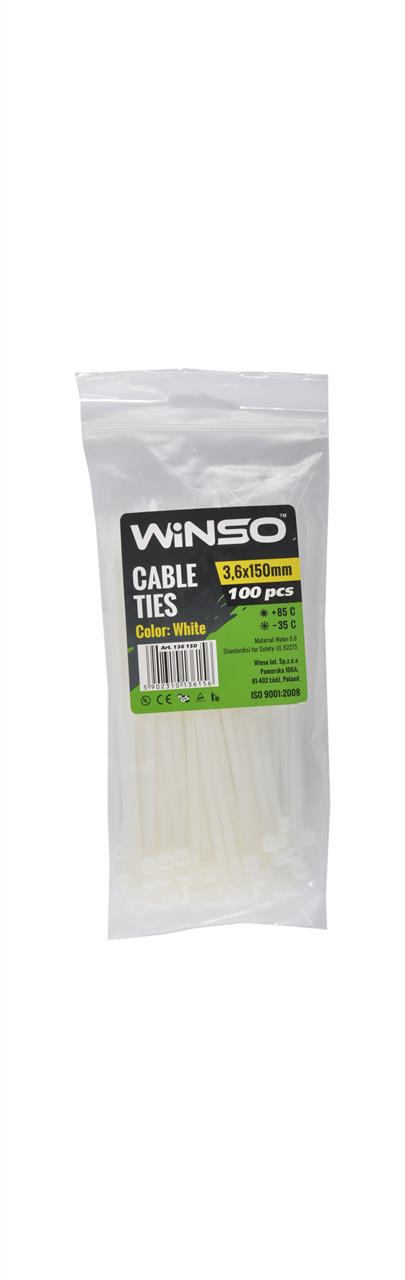 136150 Winso Хомут пластиковый WINSO 3,6x150мм, белый (100шт/уп.)