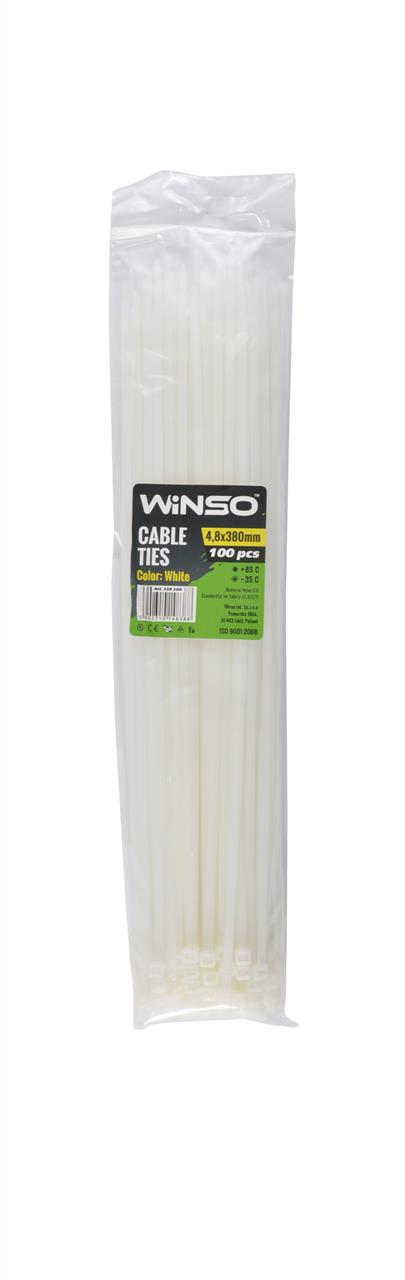 148380 Winso Хомут пластиковый WINSO 4,8x380мм, белый (100шт/уп.)