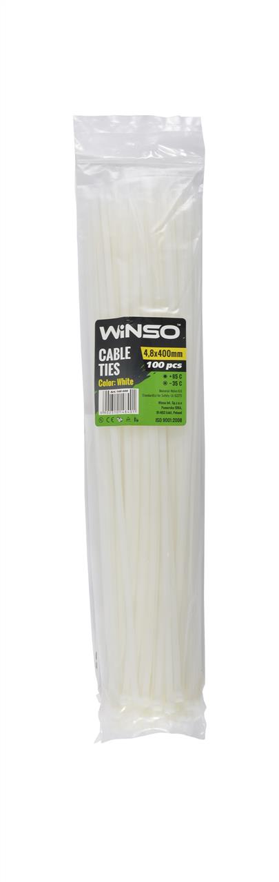 148400 Winso Хомут пластиковый WINSO 4,8x400мм, белый (100шт/уп.)