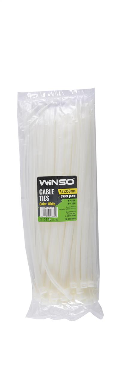 176350 Winso Хомут пластиковый WINSO 7,6x350мм, белый (100шт/уп.)
