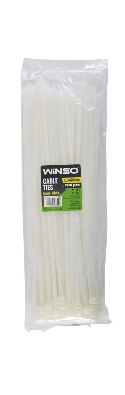 176400 Winso Хомут пластиковый WINSO 7,6x400мм, белый (100шт/уп.)