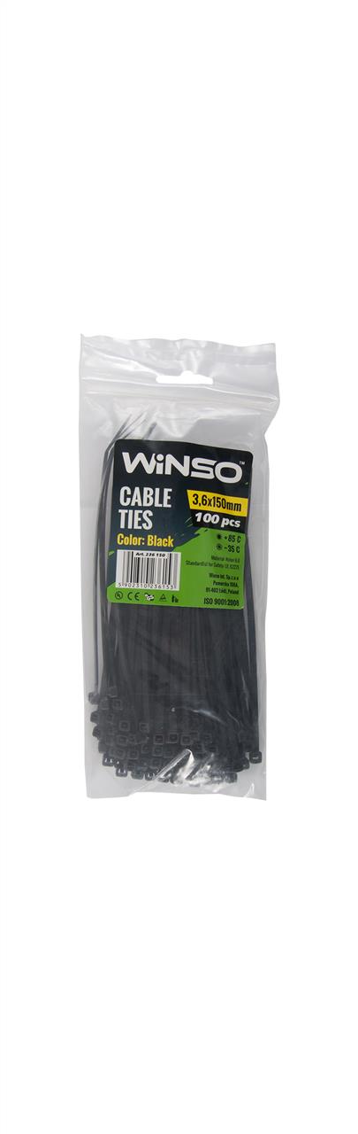 Winso 236150 Хомут пластиковий WINSO 3,6x150мм, чорний (100шт/уп.) 236150: Приваблива ціна - Купити в Україні на EXIST.UA!