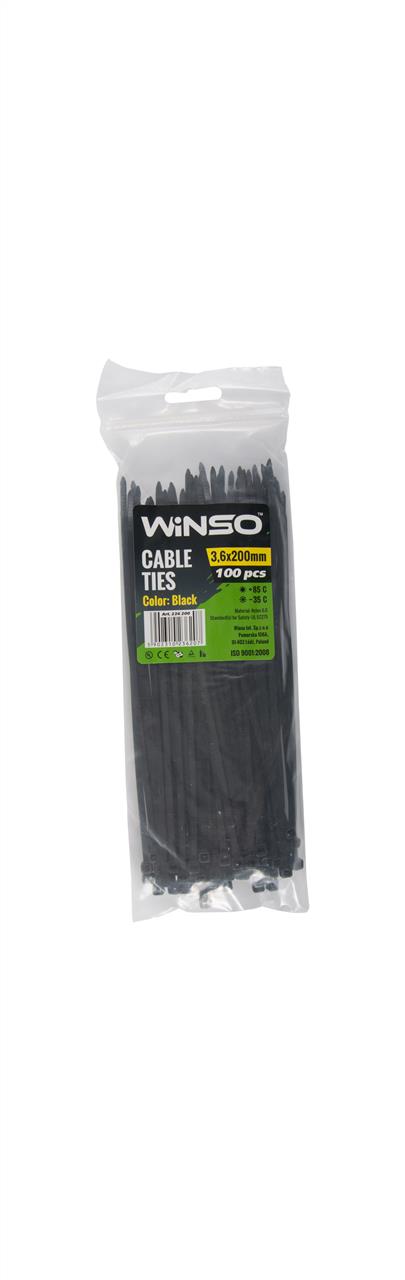 236200 Winso Хомут пластиковый WINSO 3,6x200мм, черный (100шт/уп.)