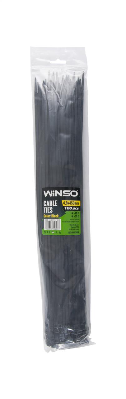 248450 Winso Хомут пластиковый WINSO 4,8x450мм, черный (100шт/уп.)