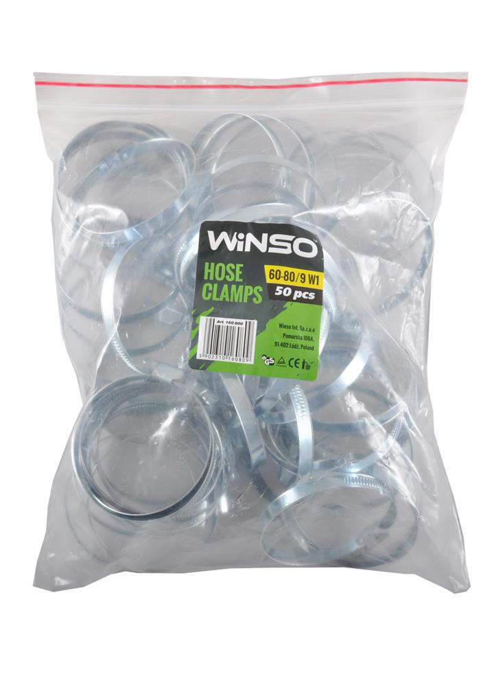 Winso 160800 Хомут черв'ячний WINSO 60-80мм, металевий нержавіюча сталь 160800: Купити в Україні - Добра ціна на EXIST.UA!