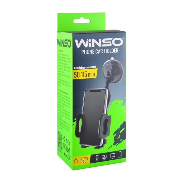 Winso Тримач телефону автомобільний, ширина 50-115мм.,поворотний механізм 360° гнучкий стержень кронштейну – ціна