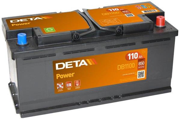 Deta DB1100 Акумулятор Deta Power 12В 110Ач 850А(EN) R+ DB1100: Приваблива ціна - Купити в Україні на EXIST.UA!