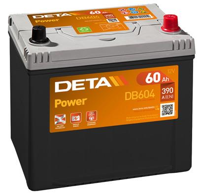 Deta DB604 Акумулятор Deta Power 12В 60Ач 390А(EN) R+ DB604: Приваблива ціна - Купити в Україні на EXIST.UA!