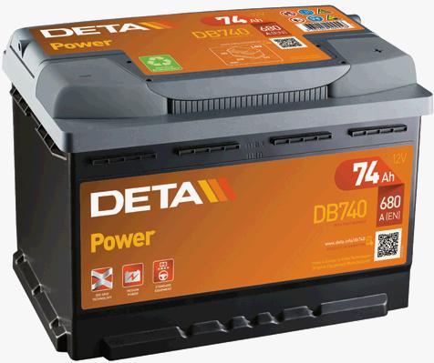 Deta DB740 Акумулятор Deta Power 12В 74Ач 680А(EN) R+ DB740: Приваблива ціна - Купити в Україні на EXIST.UA!