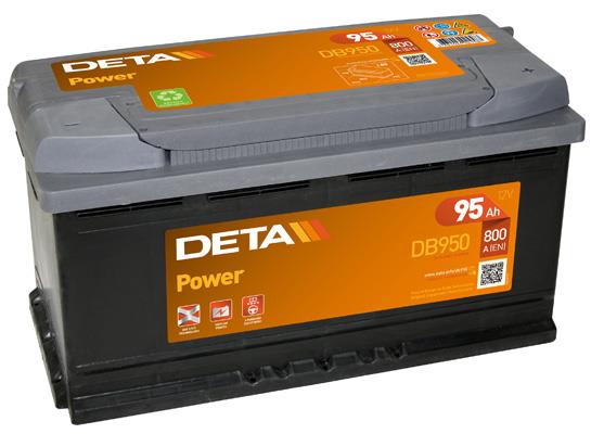 Deta DB950 Акумулятор Deta Power 12В 95Ач 800А(EN) R+ DB950: Приваблива ціна - Купити в Україні на EXIST.UA!