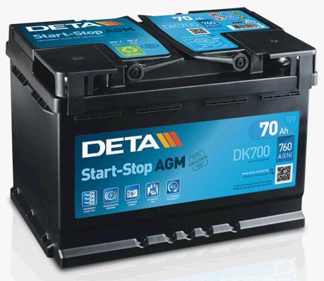 Deta DK700 Акумулятор Deta Start-Stop AGM 12В 70Ач 760А(EN) R+ DK700: Приваблива ціна - Купити в Україні на EXIST.UA!