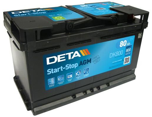 Deta DK800 Акумулятор Deta Start-Stop AGM 12В 80Ач 800А(EN) R+ DK800: Приваблива ціна - Купити в Україні на EXIST.UA!