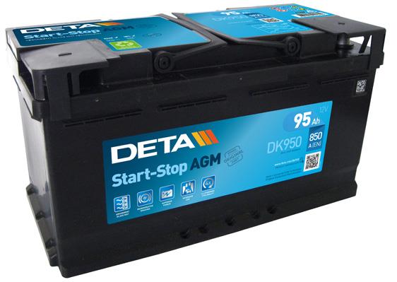 Deta DK950 Акумулятор Deta Start-Stop AGM 12В 95Ач 850А(EN) R+ DK950: Приваблива ціна - Купити в Україні на EXIST.UA!