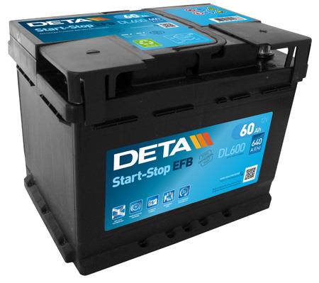 Deta DL600 Аккумулятор Deta Start-Stop EFB 12В 60Ач 640А(EN) R+ DL600: Купить в Украине - Отличная цена на EXIST.UA!