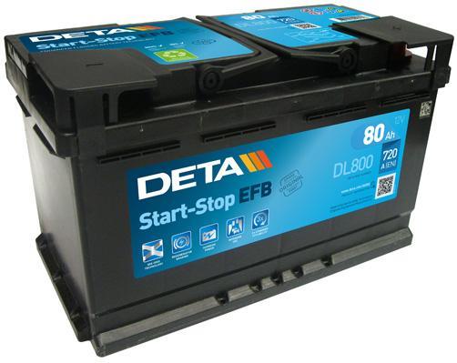 Deta DL800 Акумулятор Deta Start-Stop EFB 12В 80Ач 720А(EN) R+ DL800: Приваблива ціна - Купити в Україні на EXIST.UA!