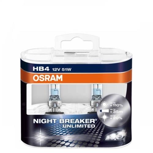 Osram 9006NBU Лампа галогенна Osram Night Breaker Unlimited +110% 12В HB4 55Вт +110% 9006NBU: Купити в Україні - Добра ціна на EXIST.UA!