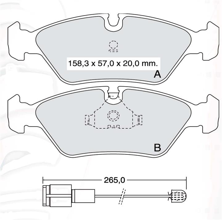Тормозные колодки дисковые, комплект DAfmi D620E