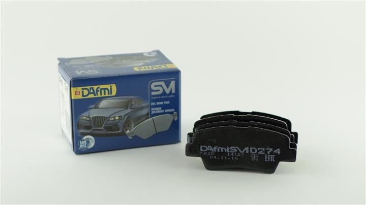 Тормозные колодки дисковые задние, комплект DAfmi D274SM