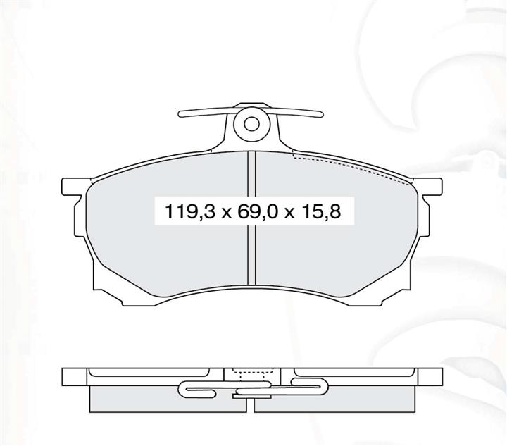 Тормозные колодки дисковые, комплект DAfmi D180EI