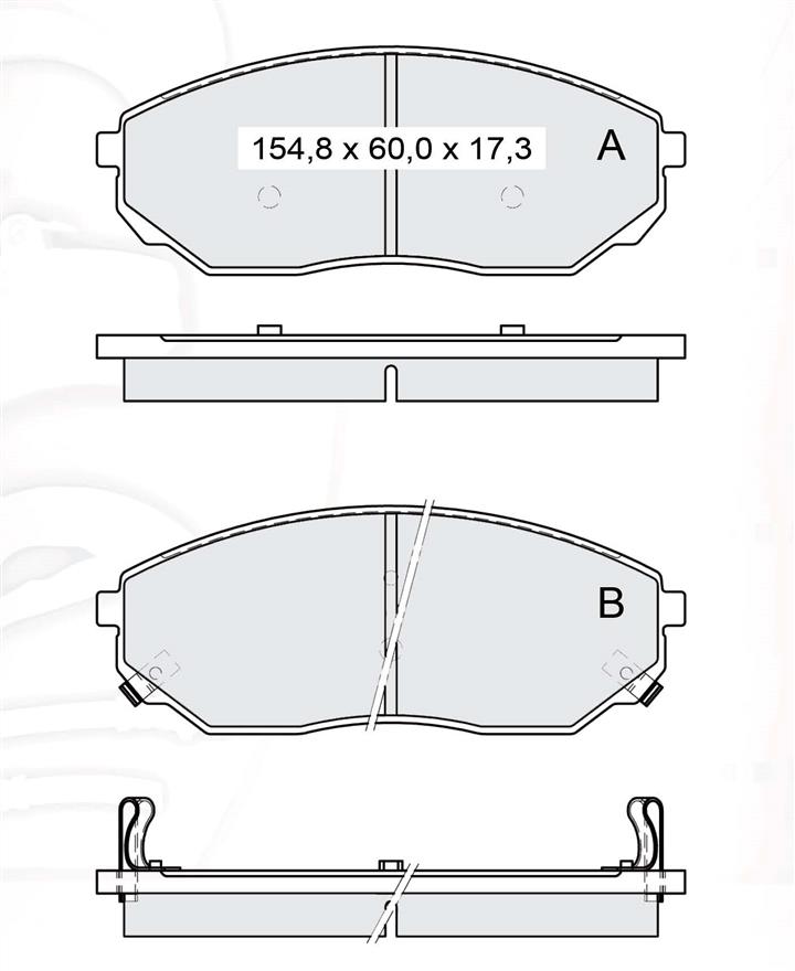 Тормозные колодки дисковые, комплект DAfmi D232E