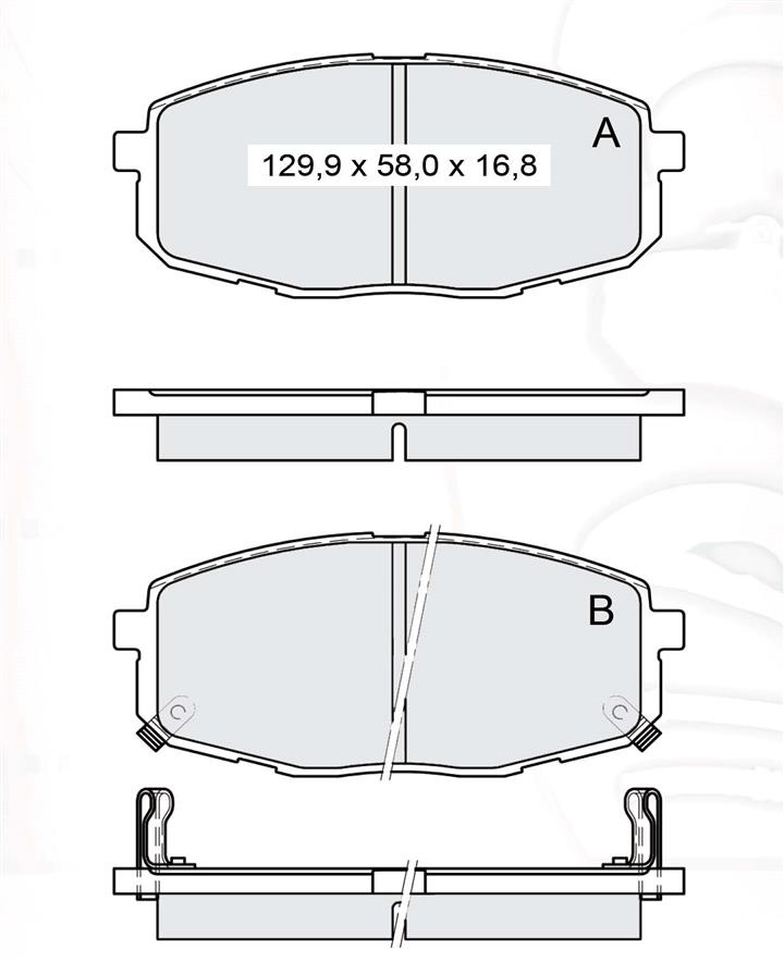 Тормозные колодки дисковые, комплект DAfmi D233E