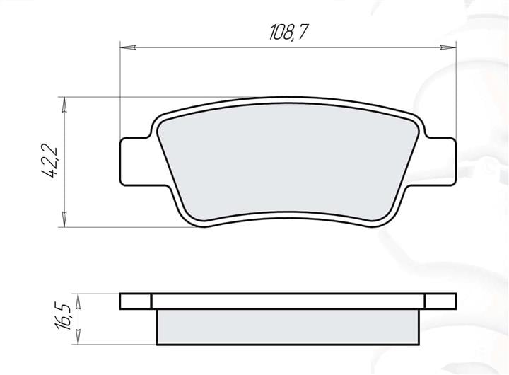 Тормозные колодки дисковые, комплект DAfmi D513E